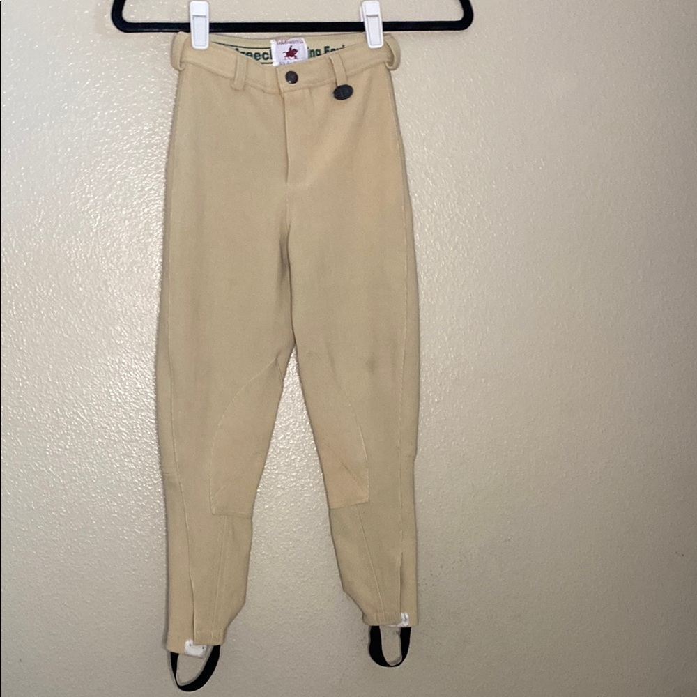 Tan Chinos with Stirrups and Relaxed Fit riding jockey pants